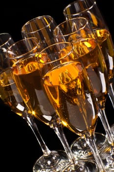 full glasses of champagne close up for you