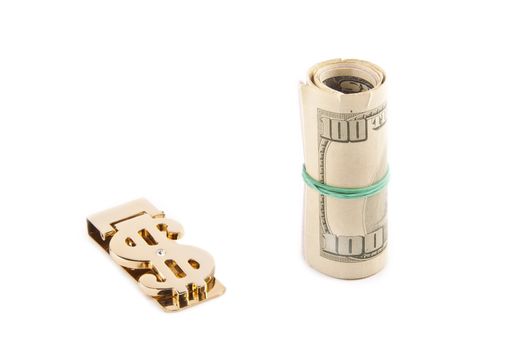 Rolled up paper dollar currency finance savings