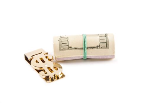 Rolled up paper dollar currency finance savings