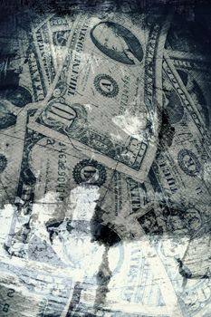 Grunge textured US Dollar background with space for your text