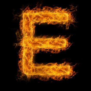 Fiery uppercase letter E