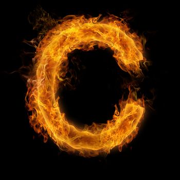 Fiery uppercase letter C