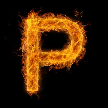 Fiery uppercase letter P