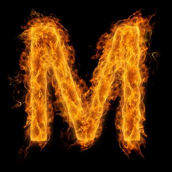 Fiery uppercase letter M