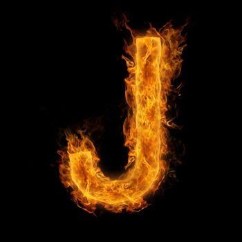 Fiery uppercase letter J