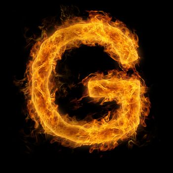 Fiery uppercase letter G
