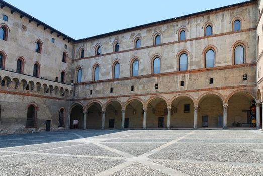 Mediaeval castle piazza - Piazza Castello Sforzesco - Milan - Italy