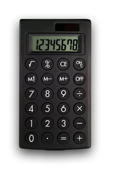 Calculator closeup with clipping path