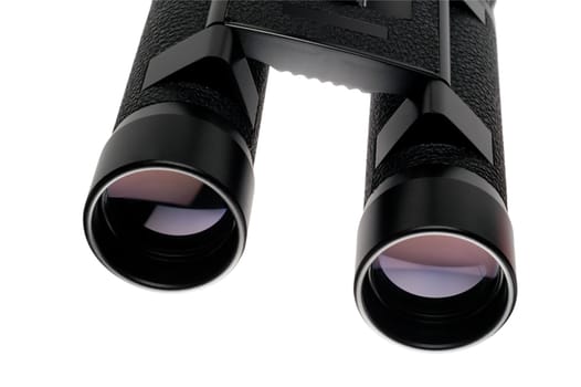 Binoculars closeup on white background  with clipping path