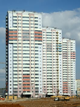 New buildings are in the new district of Moscow