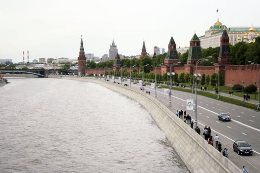 Kremlin embankment of May, 9 in the Day of Victory