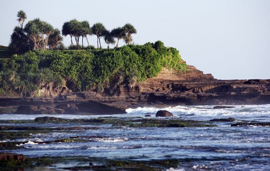 Coastal line Indian ocean in the afternoon