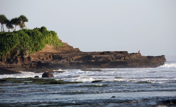 Coastal line Indian ocean in the afternoon