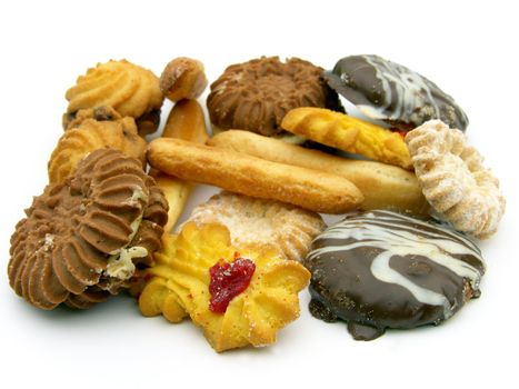 stuffed sweet cookies on the white background                             