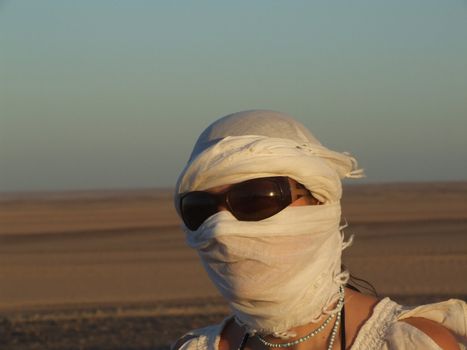 woman on the desert