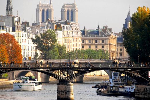 Stone bridges over Seine in Paris France