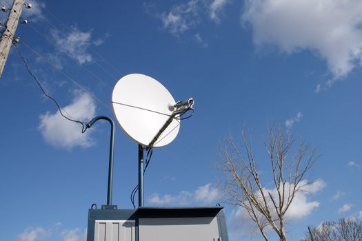 Dish antenna in Russian village 