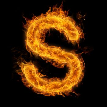Fiery uppercase letter S