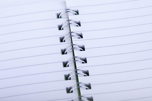 Spiral notebook close up photo with space for your text