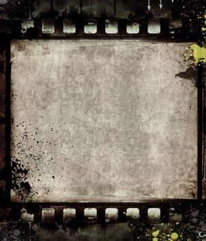 High detailed grunge film frame with space for your text or image.