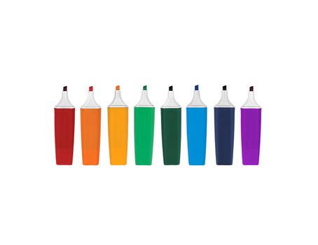 Colorful markers isolated on the white background.