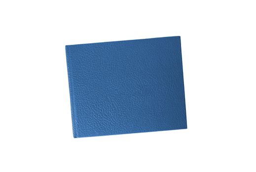 blue leather case notebook isolated on white background