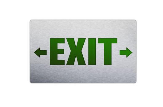 Square Exit sign isolated on a white background.