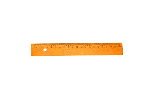Wooden Ruler with Path isolated on white site