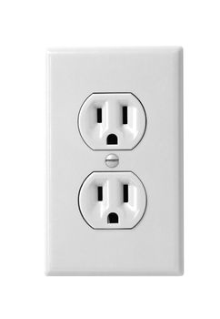 North American white electric wall outlet receptacle for site