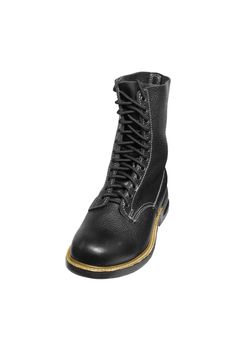 black army boot isolated on white background
