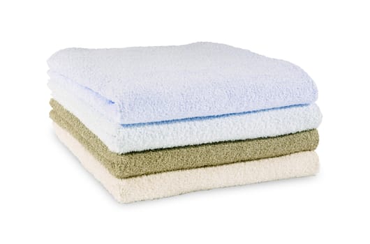 Towel stack. Isolated on a white background
