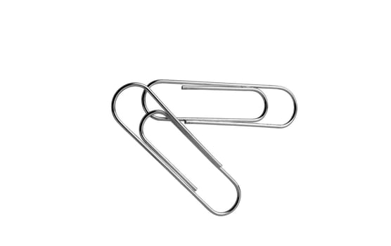 Paper Clips with Path isolated on white