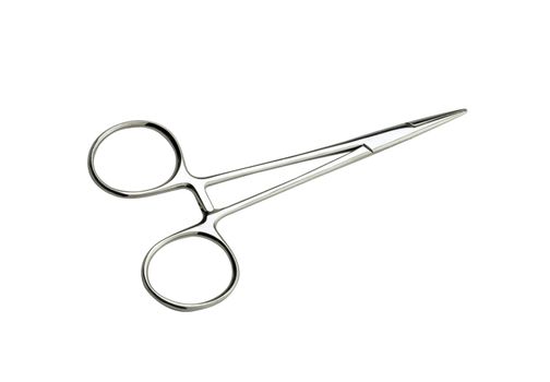 close up of scissors on white background with clipping path