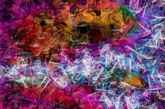 Grunge art style colorful textured abstract digital background - design