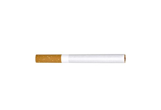 A single unlit cigarette isolated on white