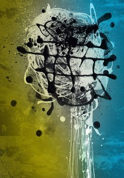 Grunge art style colorful textured abstract digital background - design