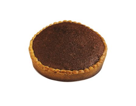 Chocolate  Pie Shot On a White Background