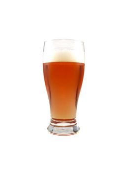 glass of dark beer on a white background