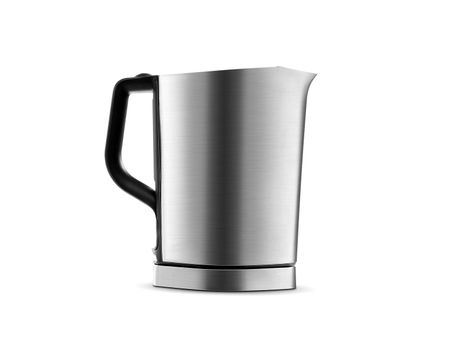 Stainless steel electric kettle isolated on white background