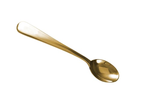 gold spoon isolated on a white background
