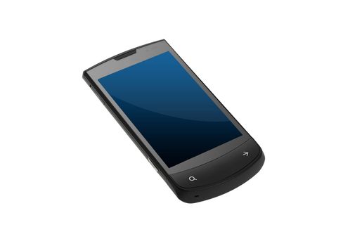 Modern smart phone isolated on white background