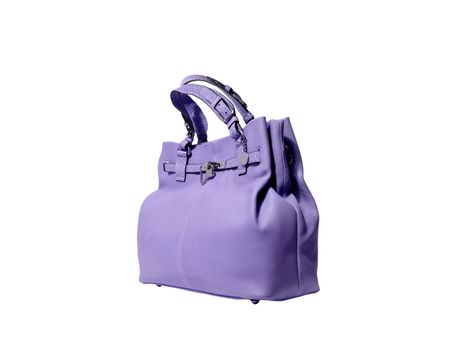 Purple woman bag isolated on the white background