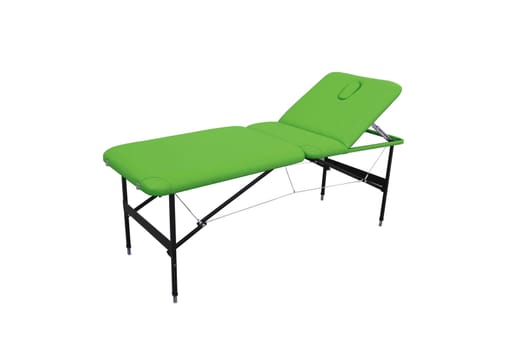 Objects on white: green massage table for you