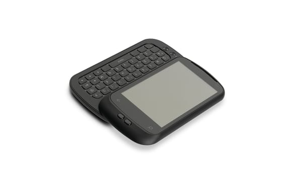 modern mobile black phone isolated on white