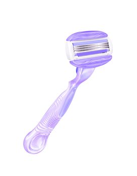 purple lady shaver on a white background