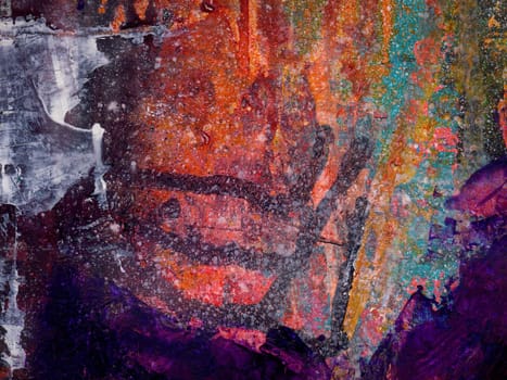 Abstract  background or texture created with multiple layers of  mixed media elements.