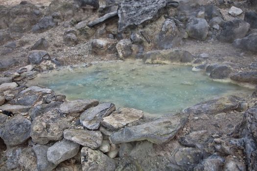 Photo of hot spring in Indonesian vulcano aerea