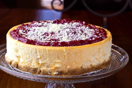 close up picture of a cheesecake on the plate