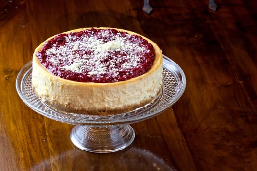 close up picture of a cheesecake on the plate