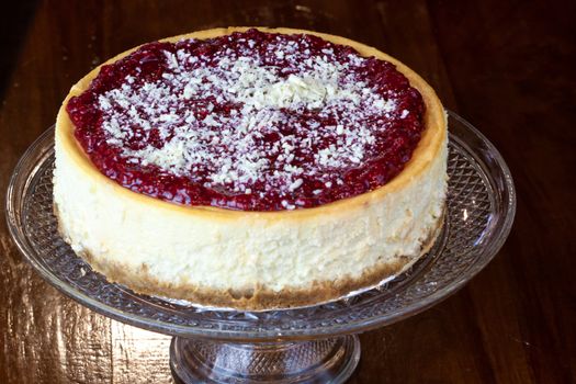 close up picture of a cheesecake on the plate